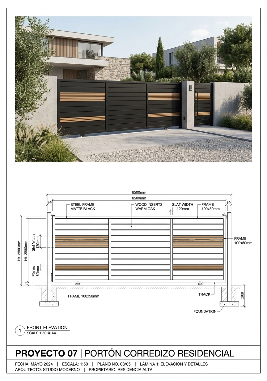 Proyecto 07: Portón Corredizo Residencial