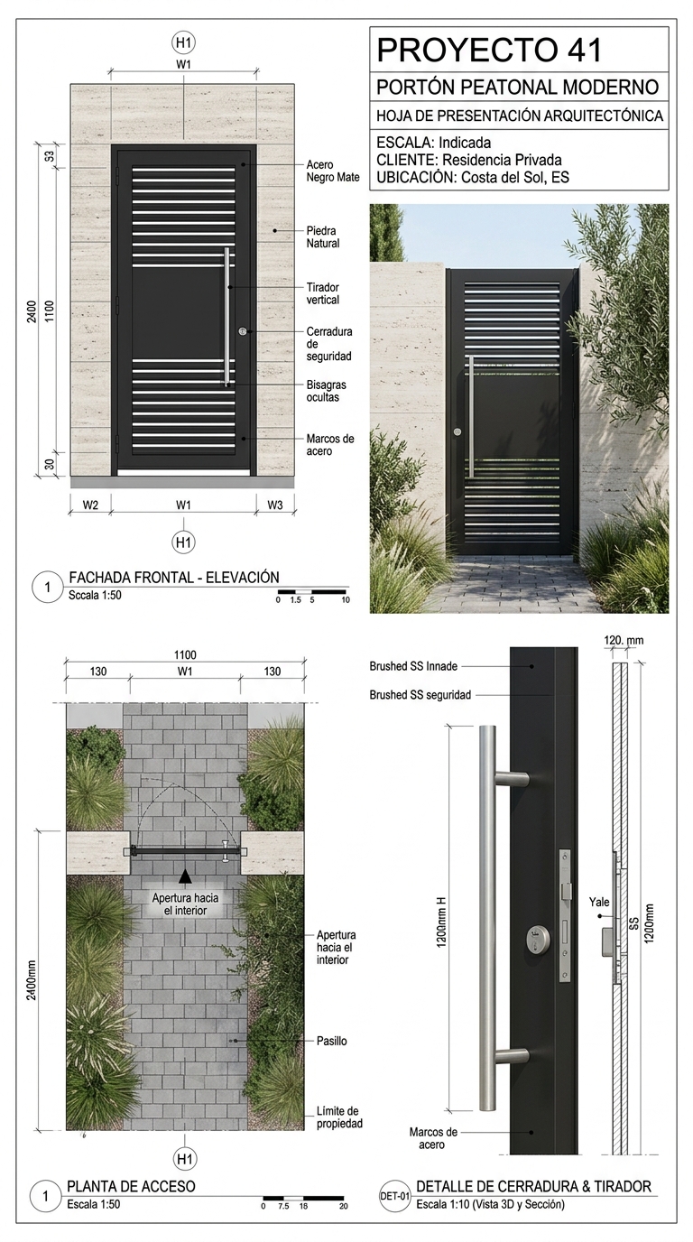 Proyecto 41: Portón Peatonal Moderno