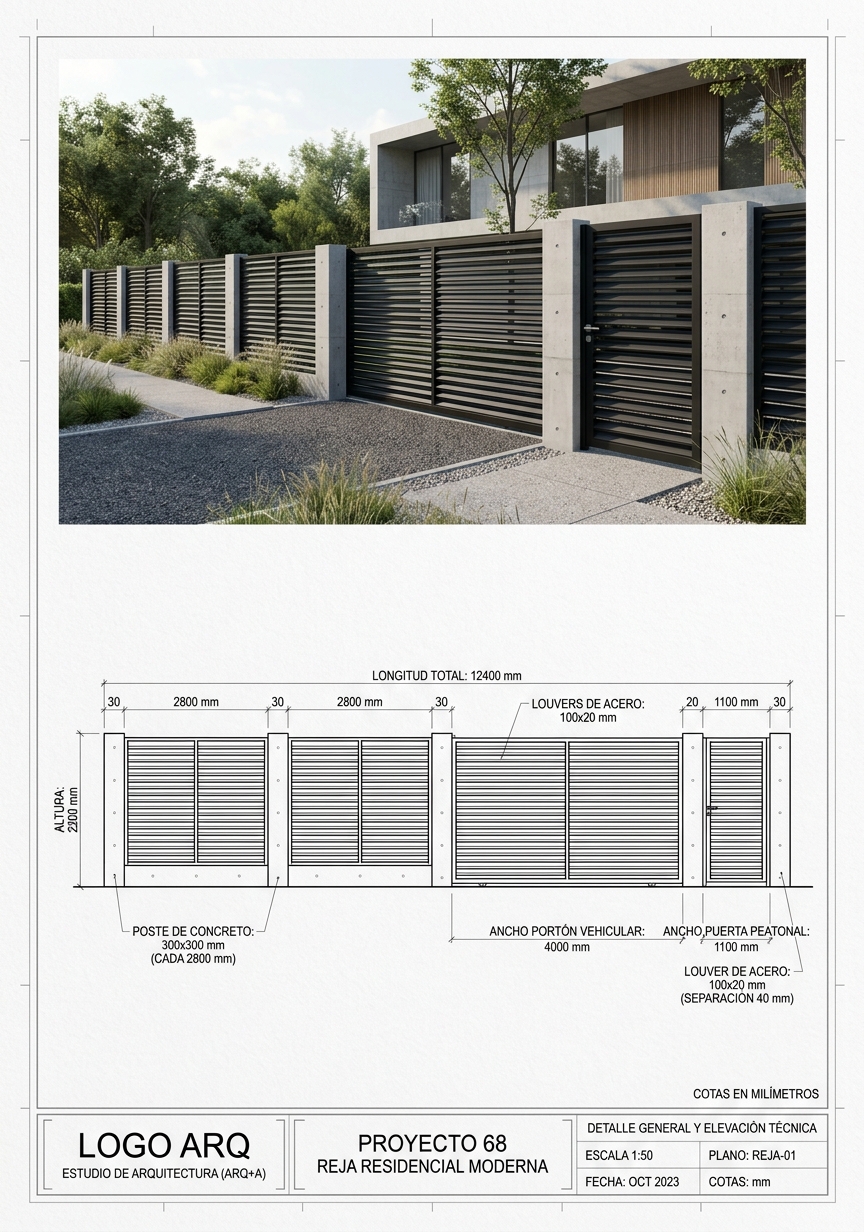 Proyecto 68: Reja Residencial Moderna